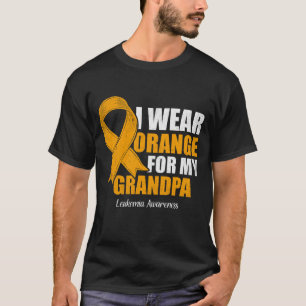 Ich trage Orange für meine Opa Leukämie Bewusstsei T-Shirt