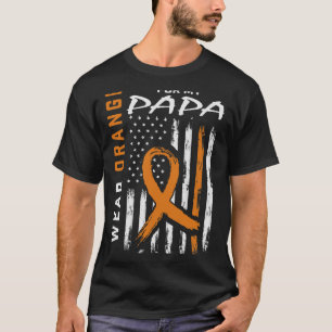 Ich trage Orange für meine Papa Leukämie T-Shirt