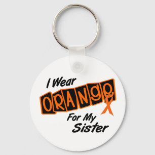 Ich trage Orange für meine SCHWESTER 8 Schlüsselanhänger