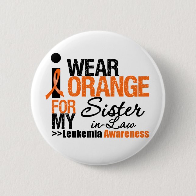 Ich trage Orange für meine Schwiegermutter Button (Vorderseite)