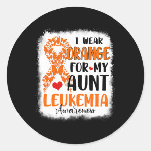 Ich trage Orange für meine Tante Leukämie Aufkläru Runder Aufkleber
