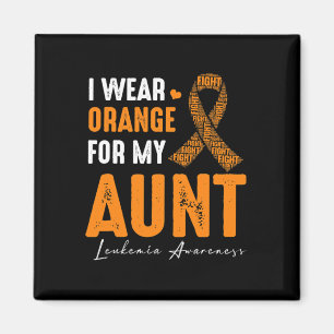 Ich trage Orange für meine Tante Leukämie Krebs Ma Magnet