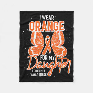 Ich trage Orange für meine Tochter Butterfly Leukä Fleecedecke