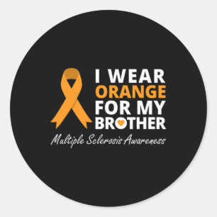 Ich trage Orange für meinen Bruder, Frau Awareness Runder Aufkleber