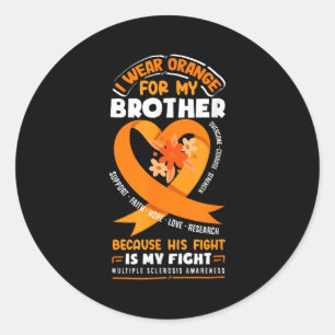 Ich trage Orange für meinen Bruder Multiple Sklero Runder Aufkleber