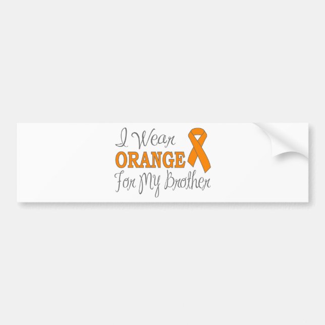 Ich trage Orange für meinen Bruder (orange Band) Autoaufkleber (Vorne)
