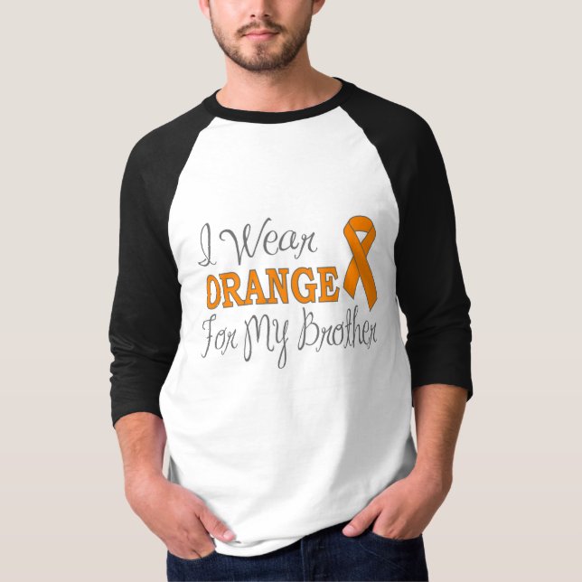 Ich trage Orange für meinen Bruder (orange Band) T-Shirt (Vorderseite)