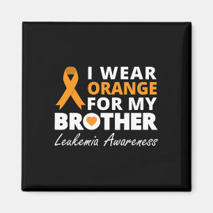 Ich trage Orange für meinen Bruder Ribbon Familien Magnet