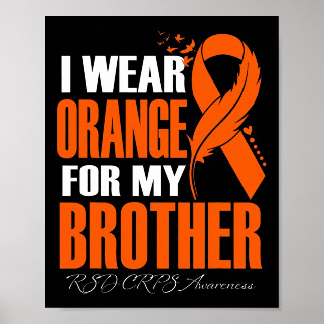Ich trage Orange für meinen Bruder Rsd Crps Awaren Poster (Vorne)