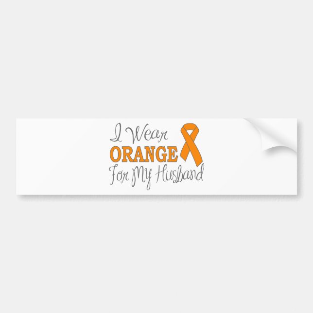 Ich trage Orange für meinen Ehemann (orange Band) Autoaufkleber (Vorne)
