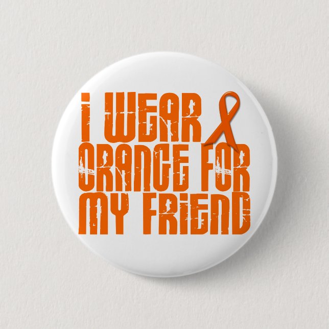 Ich trage Orange für meinen Freund 16 Button (Vorderseite)