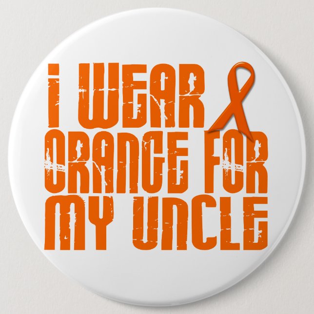 Ich trage Orange für meinen Onkel 16 Button (Vorderseite)