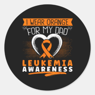 Ich trage Orange für meinen Vater Leukämie-Bewusst Runder Aufkleber