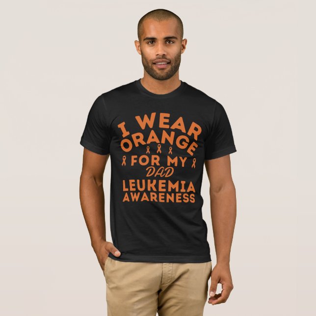 Ich trage Orange für meinen Vater Leukämie Bewusst T-Shirt (Vorne ganz)