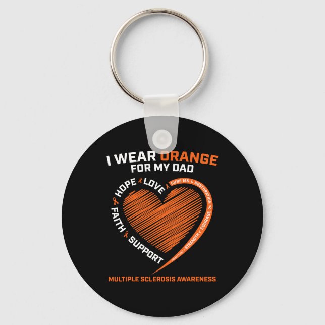 Ich trage Orange für meinen Vater MS Multiple Skle Schlüsselanhänger (Vorderseite)