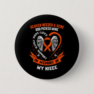 Ich trage Orange im Gedächtnis meiner Nichte Leukä Button