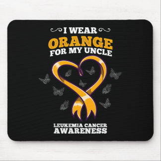 Ich trage Orange Onkel Leukämie Krebsbewusstsein B Mousepad