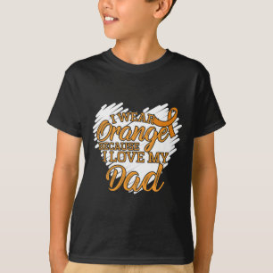 Ich trage Orange, weil ich meinen Vater für Leukäm T-Shirt