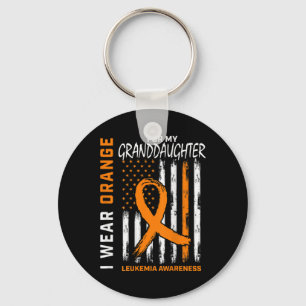 Ich trage Orangefarbene Leukämie Awareness Ame Schlüsselanhänger