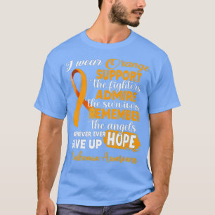 Ich trage orangefarbene Stütze der Kämpfer Leukämi T-Shirt