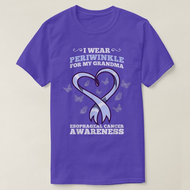 Ich trage Periwinkle für meinen Oma-Ösophaguskrebs T-Shirt (Design vorne)