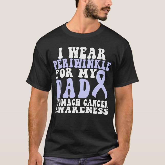 Ich trage Periwinkle für meinen Vater Magenkrebs T-Shirt (Vorderseite)