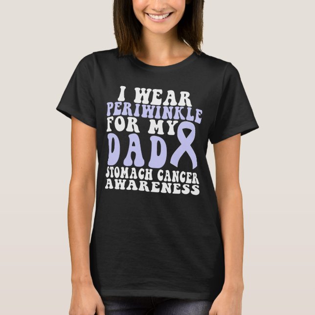 Ich trage Periwinkle für meinen Vater Magenkrebs T-Shirt (Vorderseite)