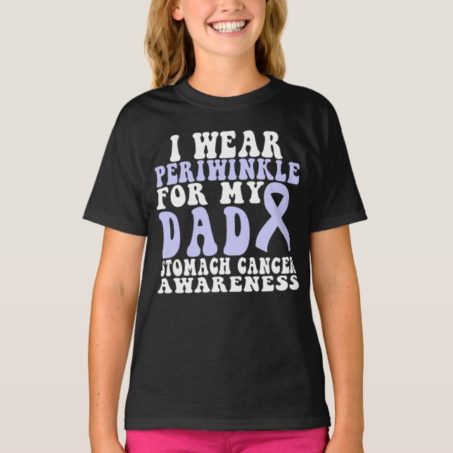 Ich trage Periwinkle für meinen Vater Magenkrebs T-Shirt (Vorderseite)