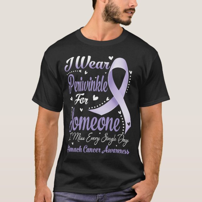 Ich trage Periwinkle für STOMACH CANCER Awareness T-Shirt (Vorderseite)