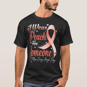Ich trage Pfirsich für ein UTERINE KREBS Bewusstse T-Shirt