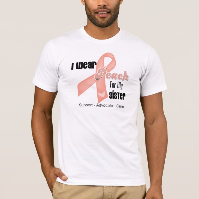 Ich trage Pfirsich für meine Schwester - uterinen T-Shirt (Vorderseite)
