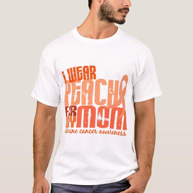 Ich trage Pfirsich für meinen uterinen Krebs der T-Shirt (Vorderseite)