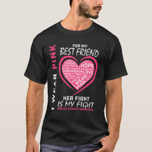 Ich trage Pink Best Friend Breast Cancer Awareness T-Shirt