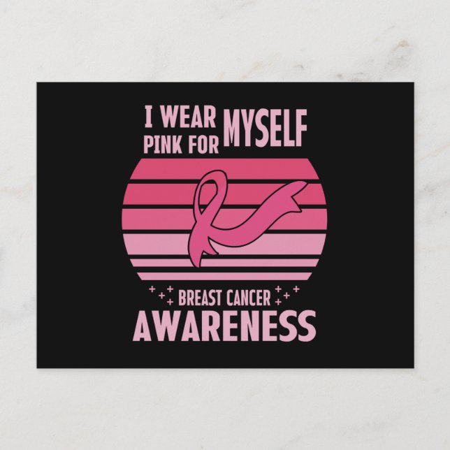 Ich trage Pink für das Selbstbewusstsein von Brust Postkarte (Vorderseite)