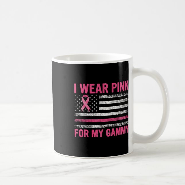 Ich trage Pink für mein Brustkrebs-Gammaempfinden Kaffeetasse (Rechts)