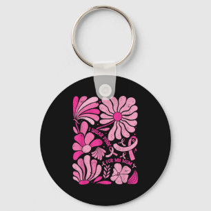 Ich trage Pink für meine Mama Brustkrebs Boho Blüt Schlüsselanhänger
