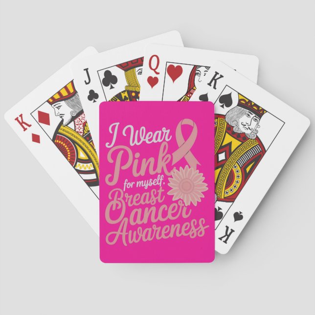 Ich trage Pink für mich selbst - Brustkrebs-Bewuss Spielkarten (Rückseite)