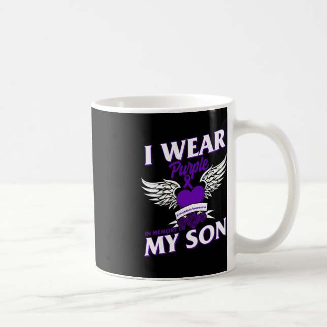 Ich trage Purpleei im Gedächtnis meiner Son-Überdo Kaffeetasse (Rechts)