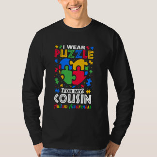 Ich trage Puzzle Für Meinen Cousin Autism Awarenes T-Shirt