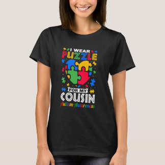 Ich trage Puzzle Für Meinen Cousin Autism Awarenes T-Shirt