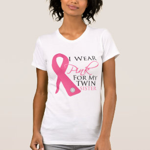 Ich trage rosa Doppelschwester - Brustkrebs T-Shirt