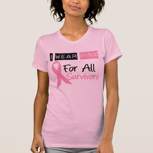 Ich trage Rosa für alle Überlebenden T-Shirt (Vorderseite)