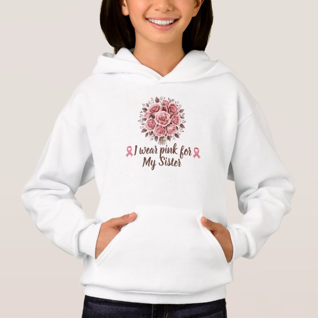 Ich trage Rosa für [Individuelle Name] - Krebsbewu Hoodie (Vorderseite)