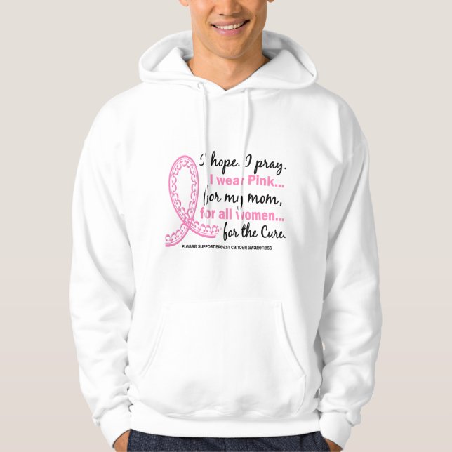 Ich trage Rosa für mein Mama-mit Filigran Hoodie (Vorderseite)