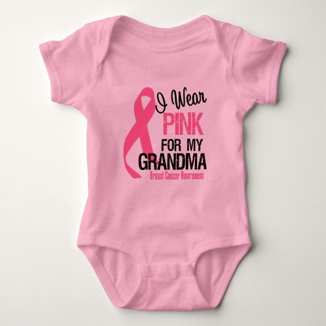 Ich trage Rosa für mein Oma Baby Strampler (Vorderseite)