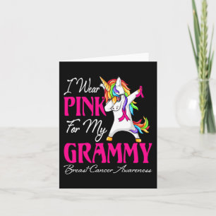 Ich trage Rosa für meine Grammy Einhorn Brustkrebs Karte