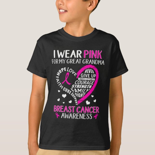 Ich trage Rosa für meine große Oma Brustkrebs Awa T-Shirt (Vorderseite)
