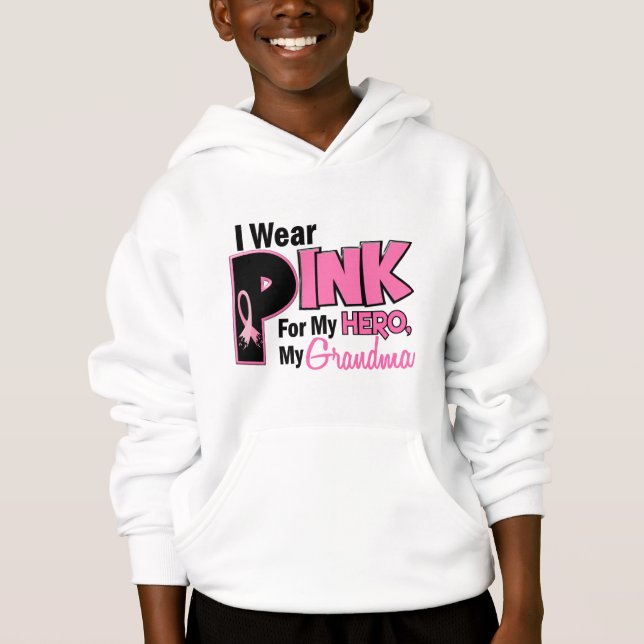 Ich trage Rosa für meine Großmutter 19 Hoodie (Vorderseite)