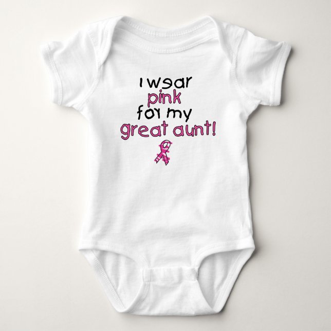 Ich trage Rosa für meine Großtante ($18,95) Baby Strampler (Vorderseite)