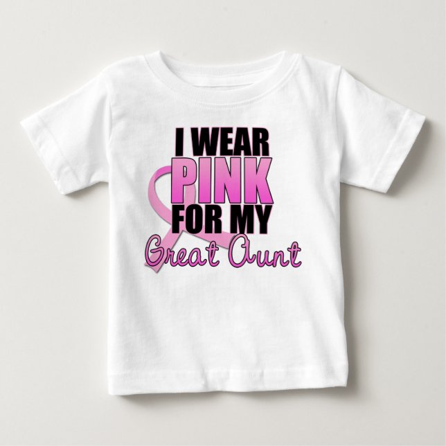 Ich trage Rosa für meine Großtante - Brustkrebs Baby T-shirt (Vorderseite)